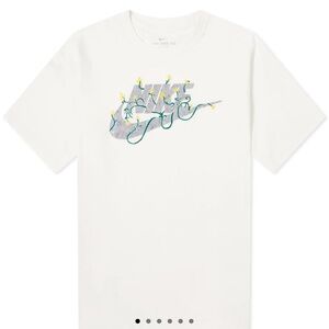 Nike Cream Graphic Tee with Floral Design